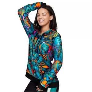VS PINK Tropical High Low Full Zip Hoodie
